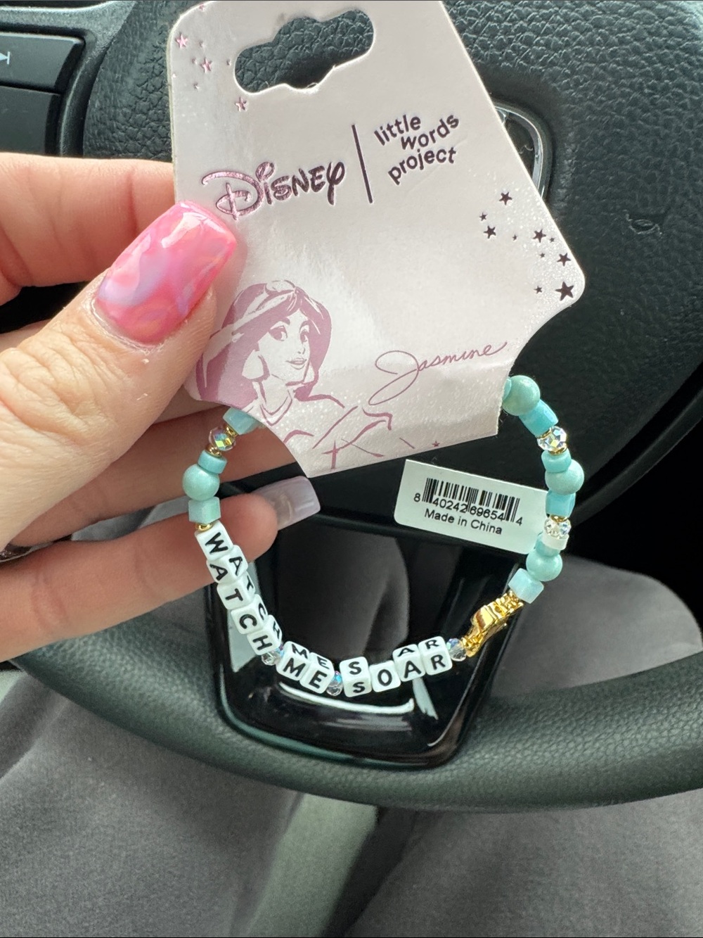 BNWT Disney Aqua and Gold Jasmine Letter Bead Bracelet Little Words Project